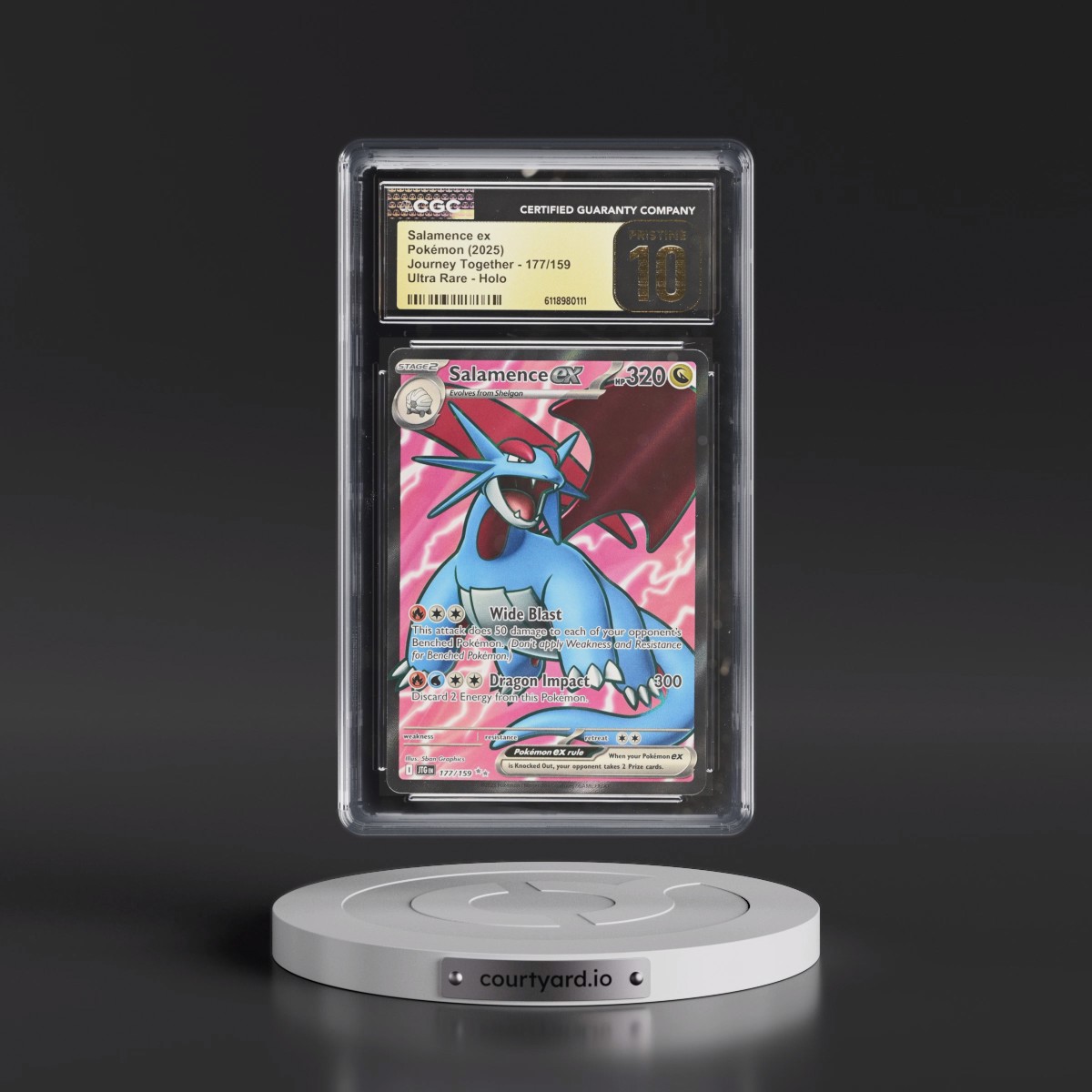 2024 Journey Together - JTG EN #177/159 Salamence ex - Ultra Rare Holo (CGC 10 PRISTINE)
