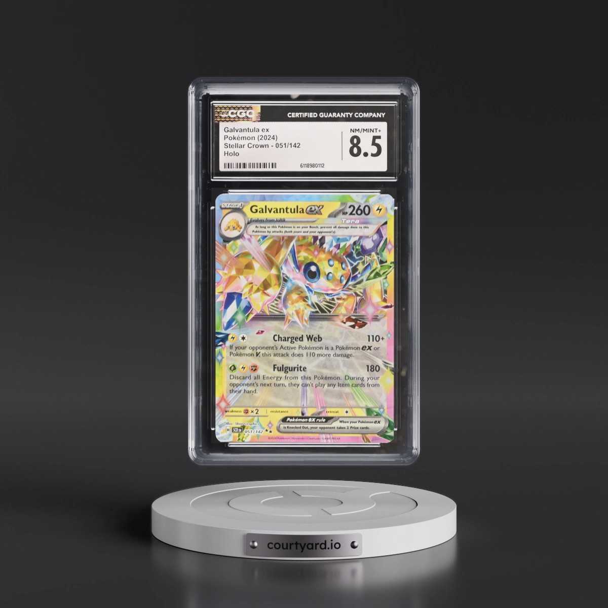2024 Stellar Crown - SCR EN #051/142 Galvantula ex - Holo (CGC 8.5 NM-MT+)