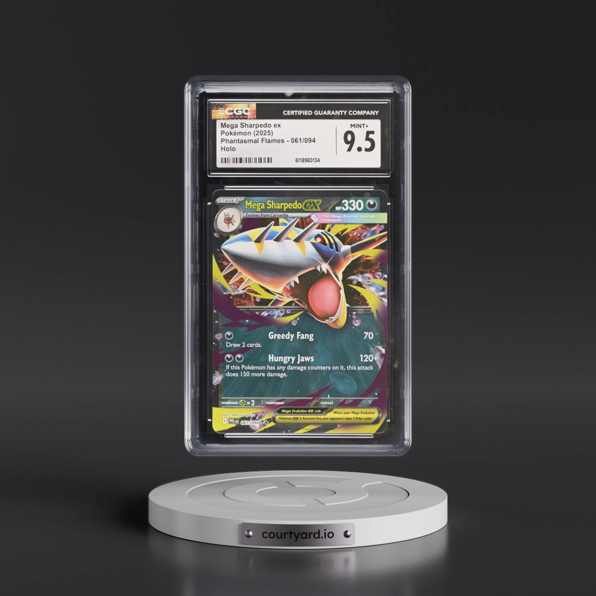 2025 Phantasmal Flames - PFL EN #061/094 Mega Sharpedo ex - Holo (CGC 9.5 MINT+)