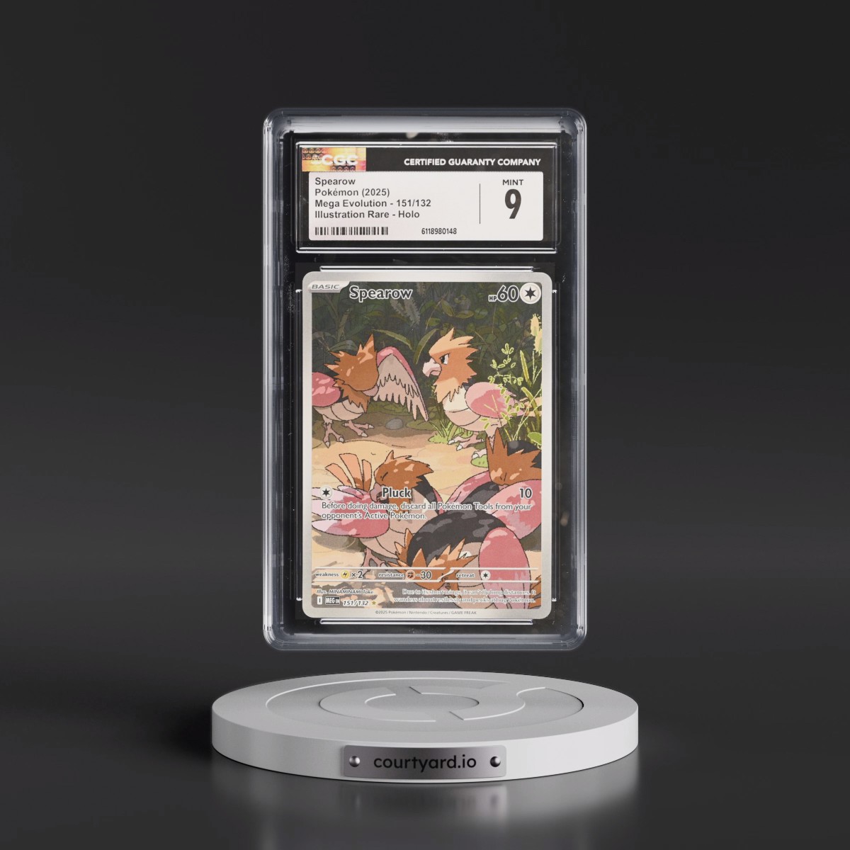 2025 Mega Evolution - MEG EN #151/132 Spearow - Illustration Rare Holo (CGC 9 MINT)