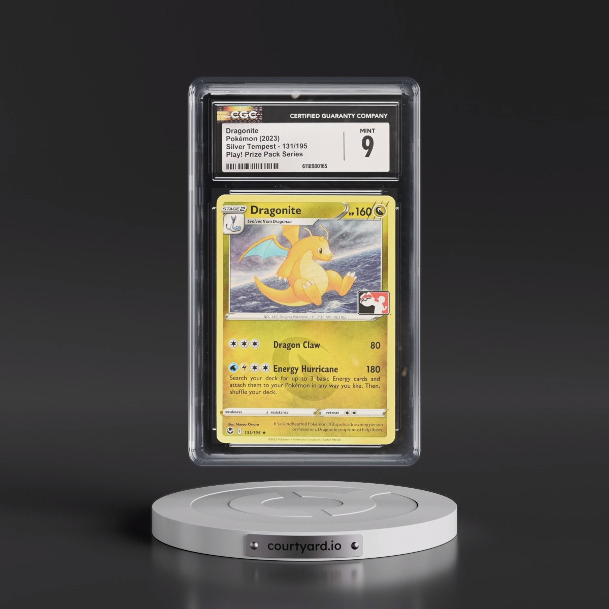 2022 Silver Tempest #131/195 Dragonite - Play! Pokémon Prize Pack Series (CGC 9 MINT)