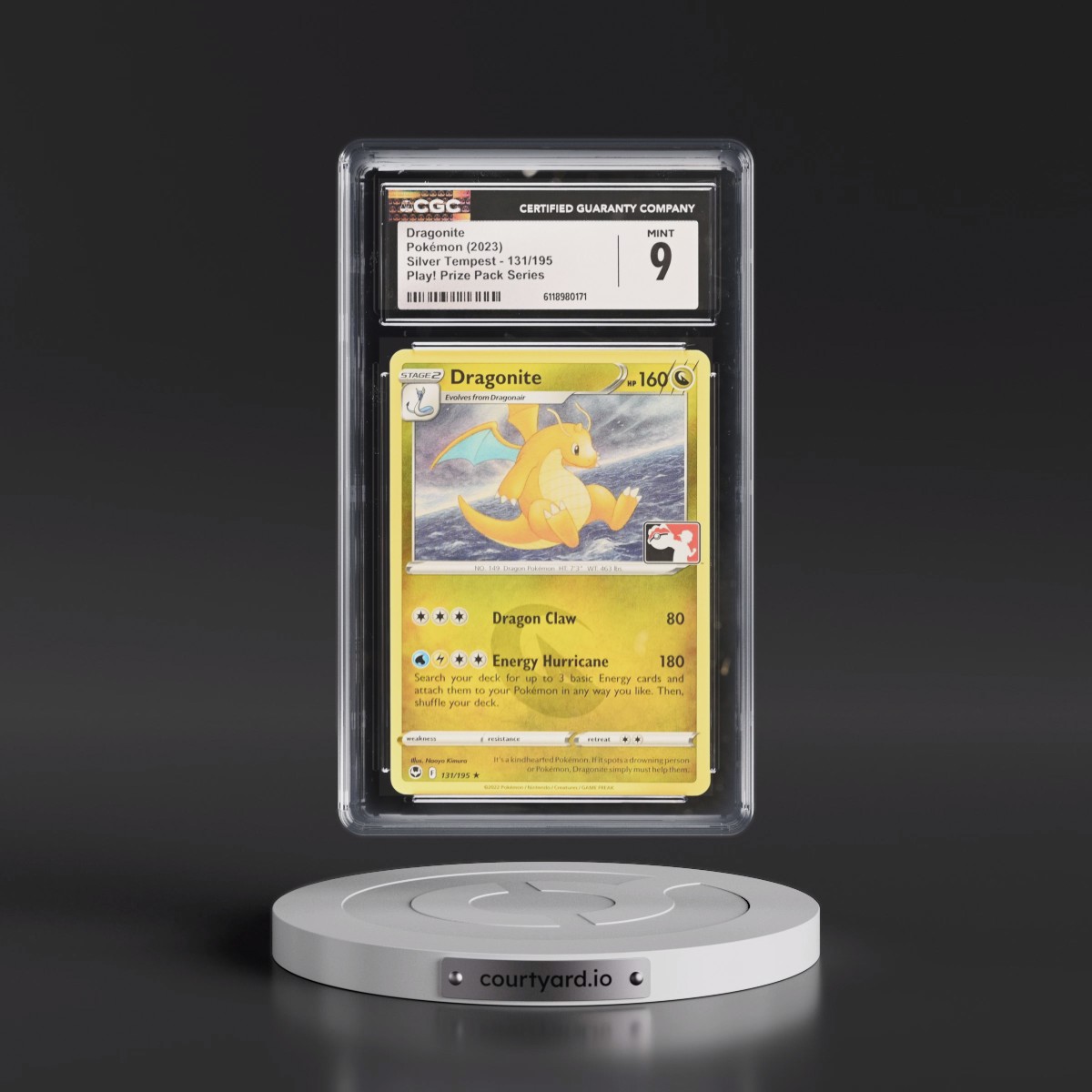 2022 Silver Tempest #131/195 Dragonite - Play! Pokémon Prize Pack Series (CGC 9 MINT)