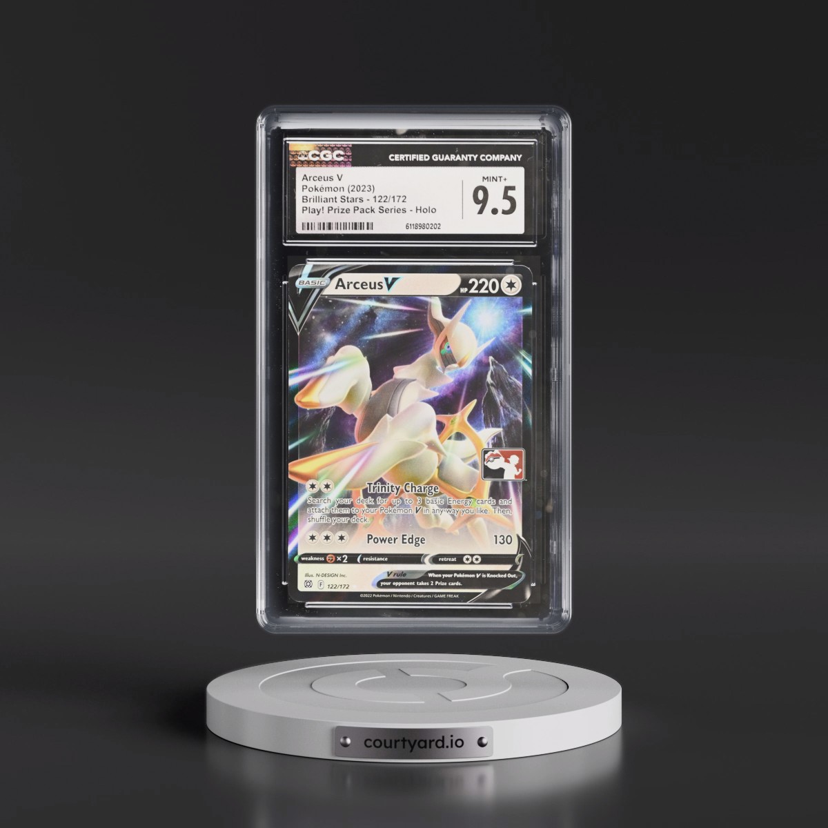 2022 Brilliant Stars Arceus V - Play! Pokémon Prize Pack Series Holo #122/172 CGC 9.5
