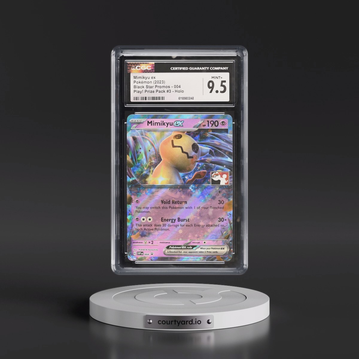 2023 Black Star Promos - Scarlet & Violet SVPEN #004 Mimikyu ex - Play! Pokémon Prize Pack #3 Holo (CGC 9.5 MINT+)