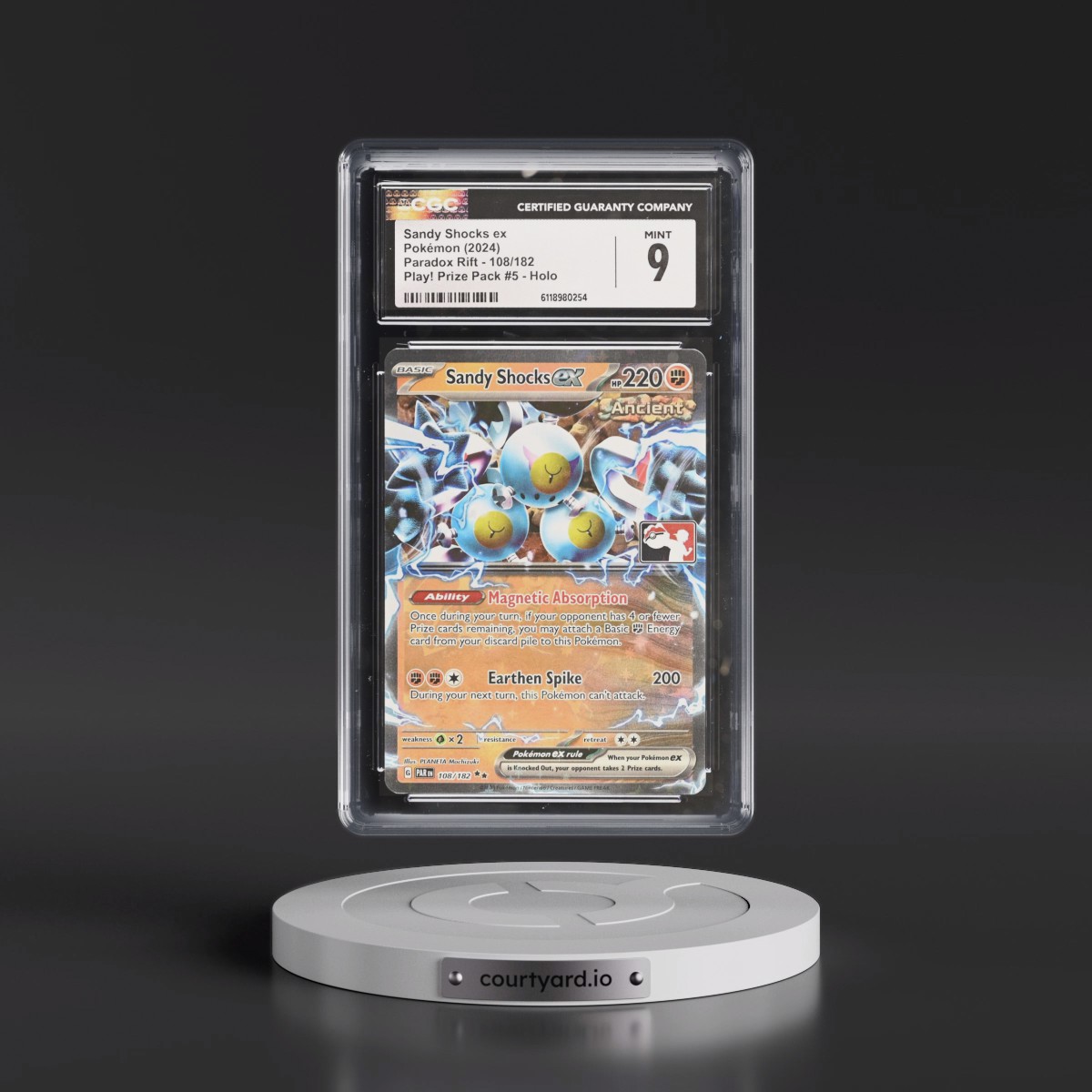 2023 Paradox Rift - PAR EN #108/182 Sandy Shocks ex - Play! Pokémon Prize Pack #5 Holo (CGC 9 MINT)