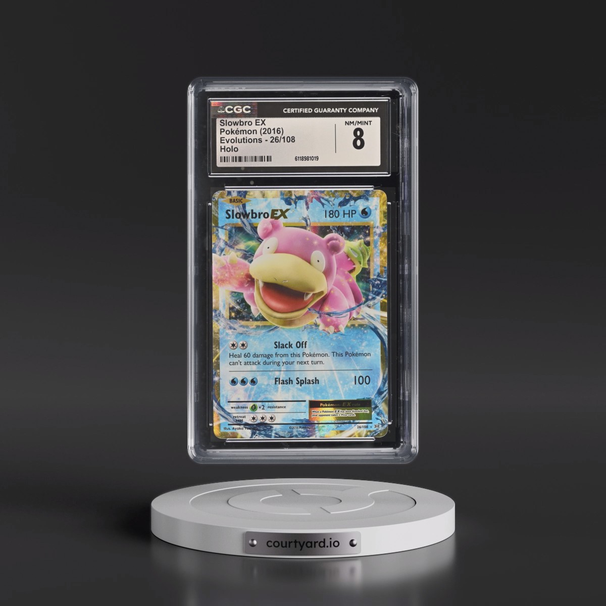 2016 Evolutions #26/108 Slowbro EX - Holo (CGC 8 NM-MT)