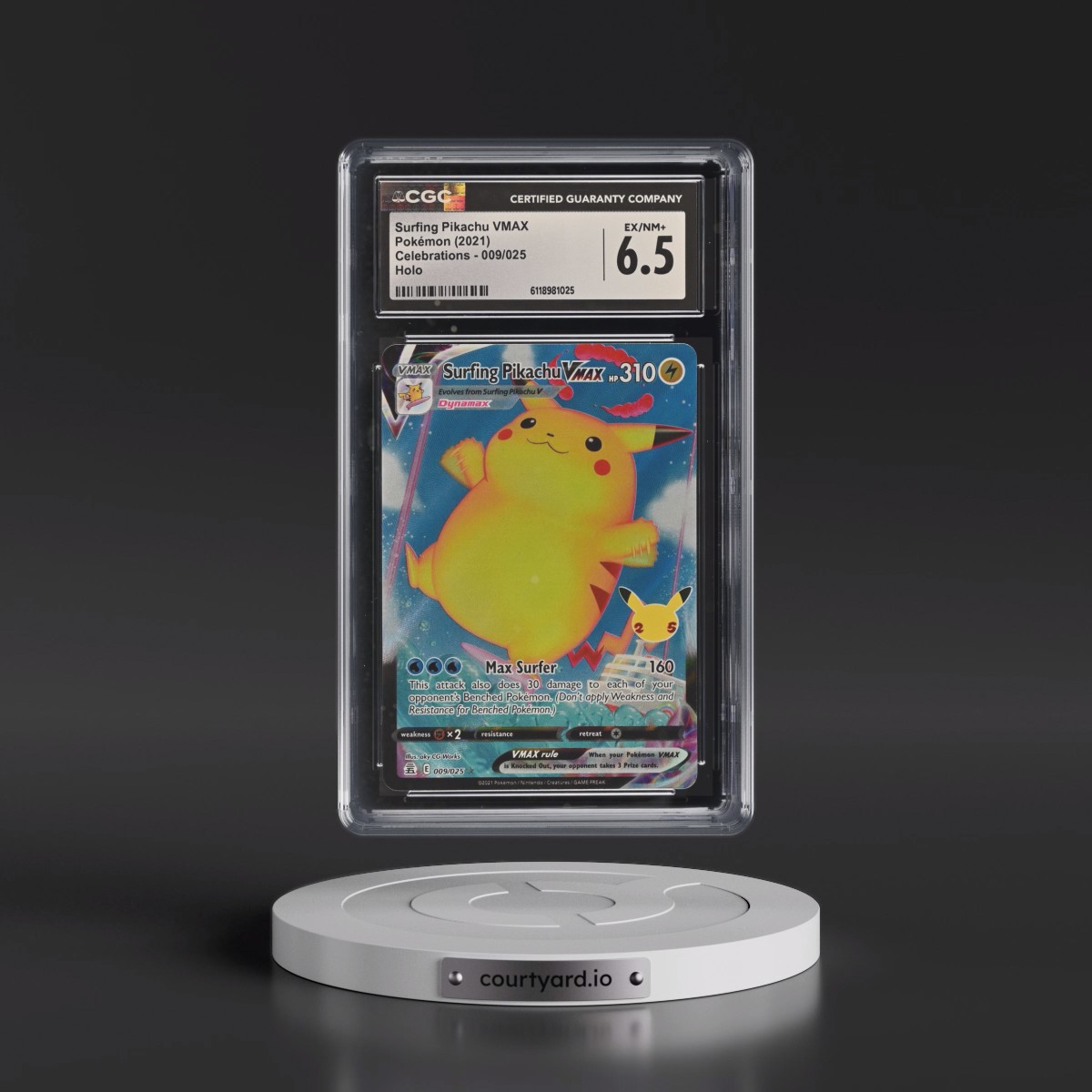 2021 Celebrations #009/025 Surfing Pikachu VMAX - Holo (CGC 6.5 EX-NM+)