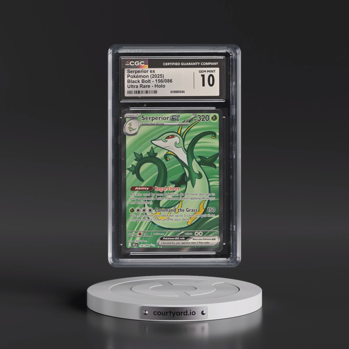 2025 Black Bolt - BLK EN #156/086 Serperior ex - Ultra Rare Holo (CGC 10 GEM MINT)