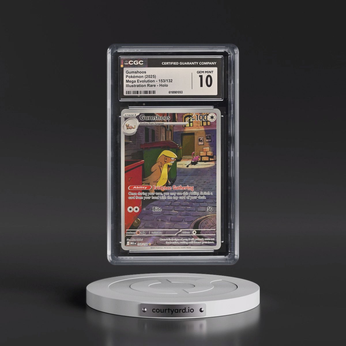 2025 Mega Evolution - MEG EN #153/132 Gumshoos - Illustration Rare Holo (CGC 10 GEM MINT)