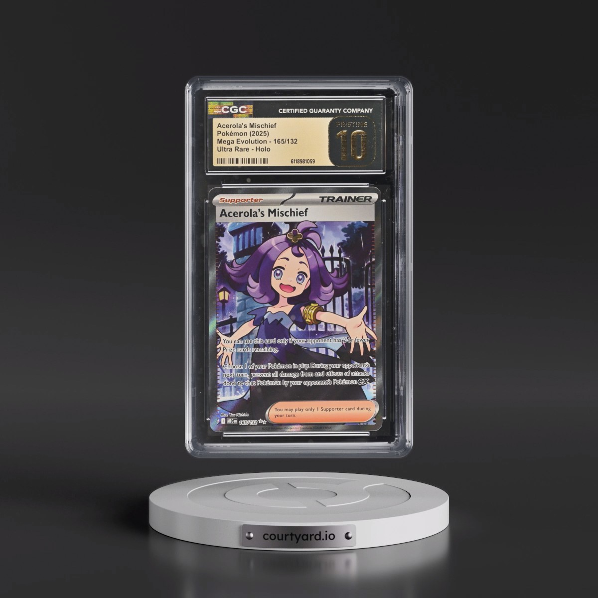 2025 Mega Evolution - MEG EN #165/132 Acerola's Mischief - Ultra Rare Holo (CGC 10 PRISTINE)