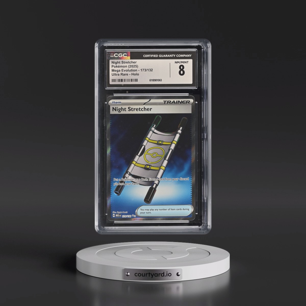 2025 Mega Evolution - MEG EN #173/132 Night Stretcher - Ultra Rare Holo (CGC 8 NM-MT)