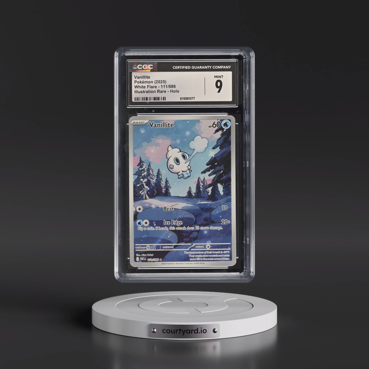 2025 White Flare - WHT EN #111/086 Vanillite - Illustration Rare Holo (CGC 9 MINT)