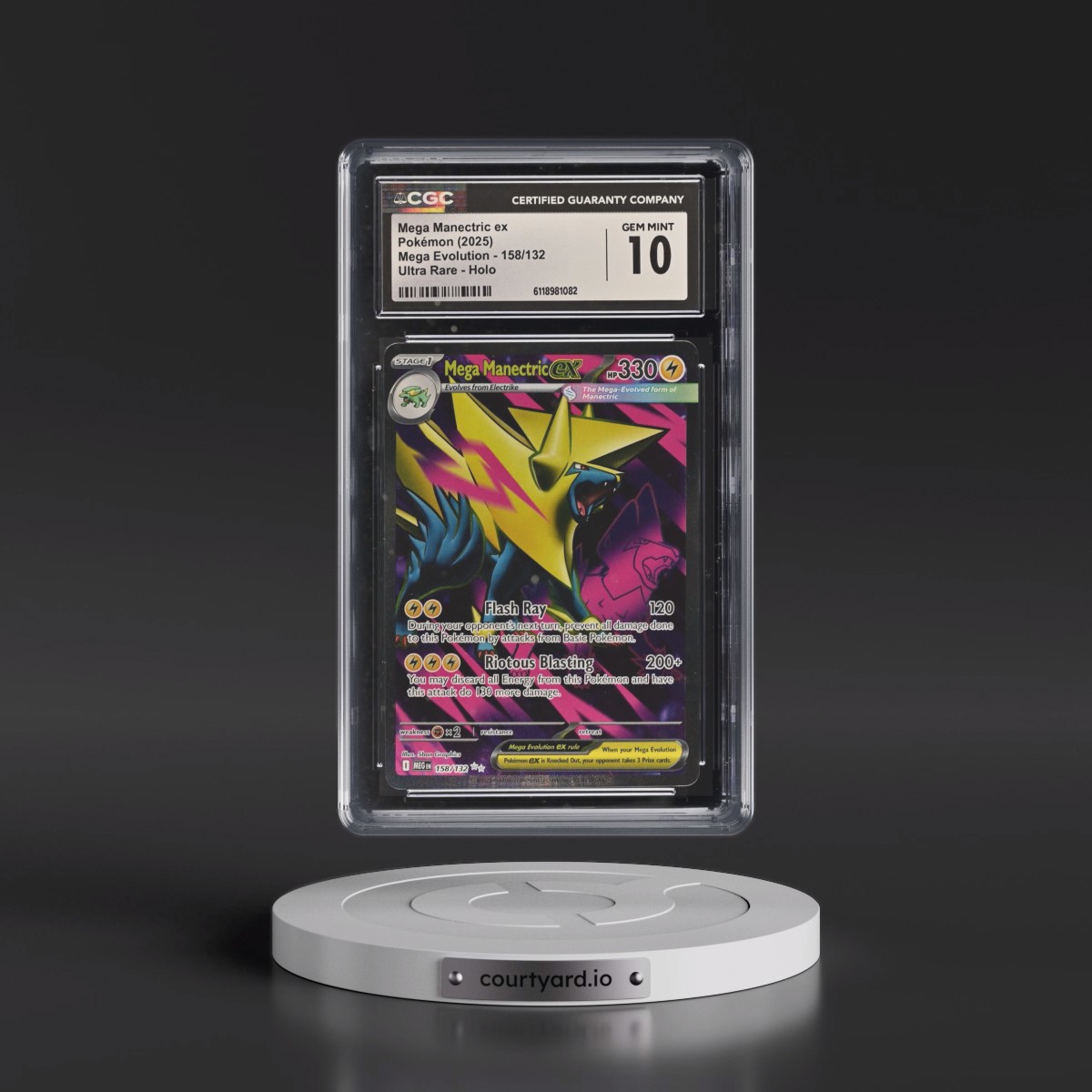 2025 Mega Evolution - MEG EN #158/132 Mega Manectric ex - Ultra Rare Holo (CGC 10 GEM MINT)