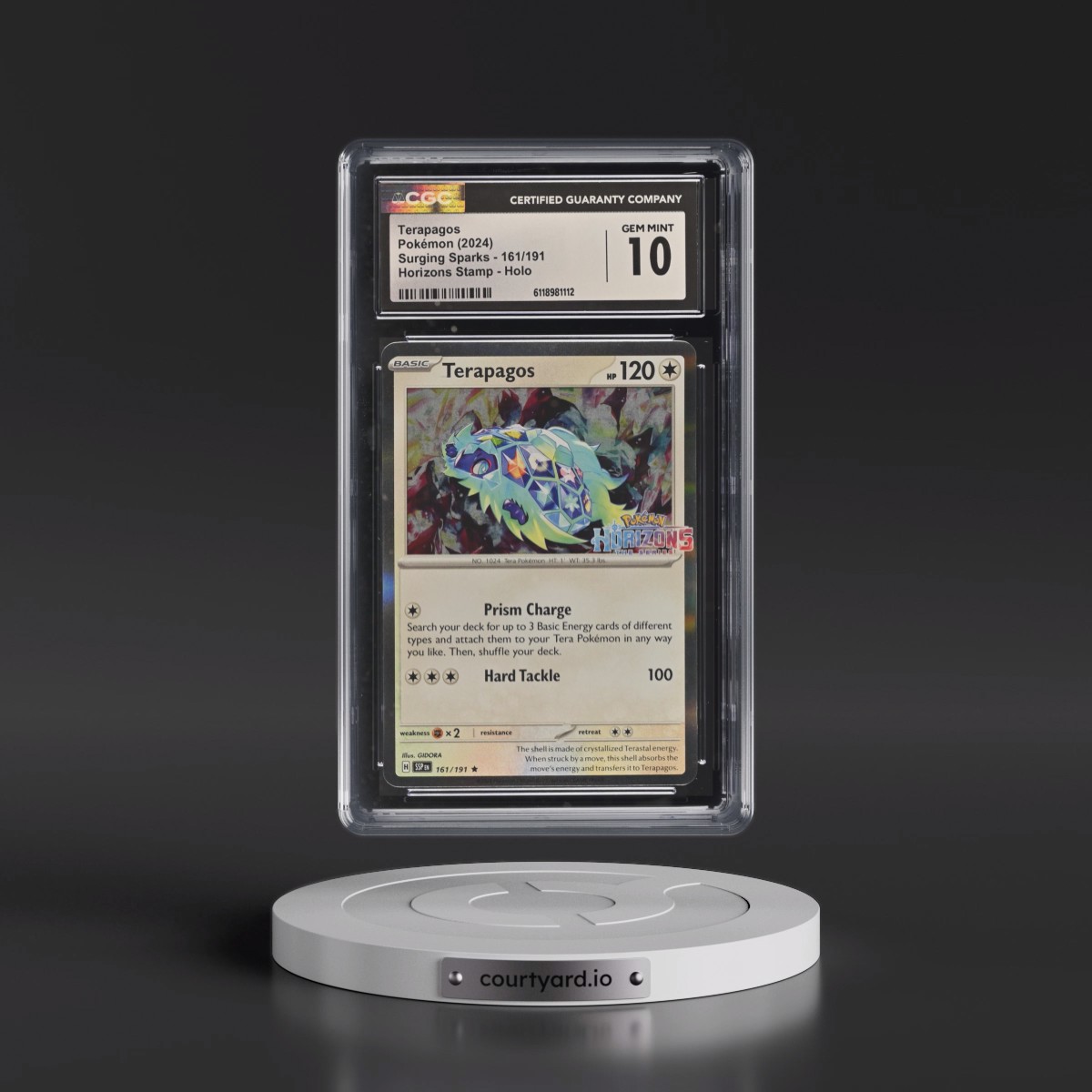 2024 Surging Sparks - SSP EN #161/191 Terapagos - Horizons Stamp Holo (CGC 10 GEM MINT)