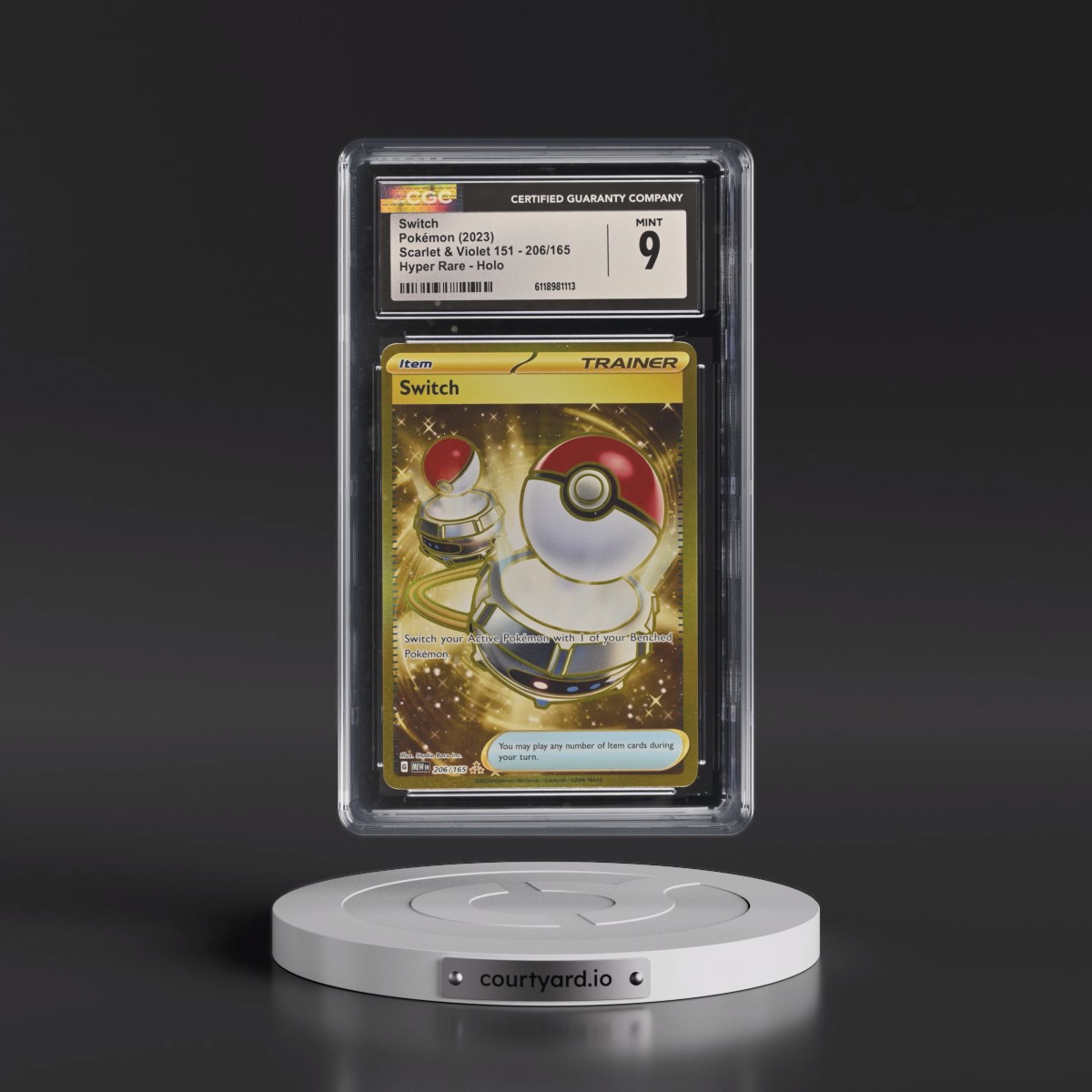 2023 Scarlet & Violet 151 - MEW EN #206/165 Switch - Hyper Rare Holo (CGC 9 MINT)