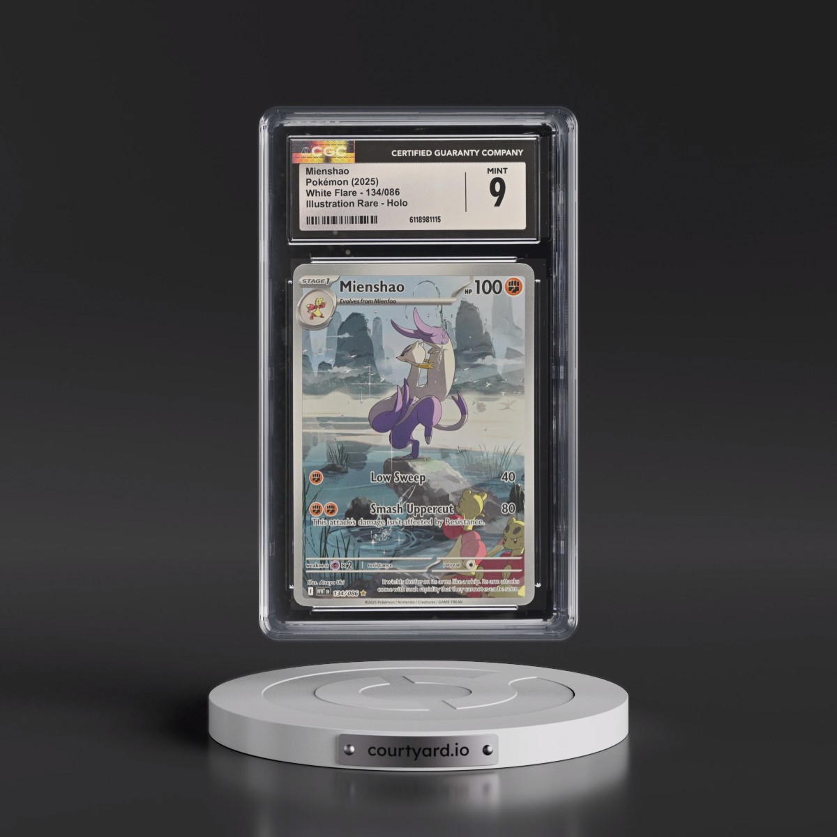 2025 White Flare - WHT EN #134/086 Mienshao - Illustration Rare Holo (CGC 9 MINT)