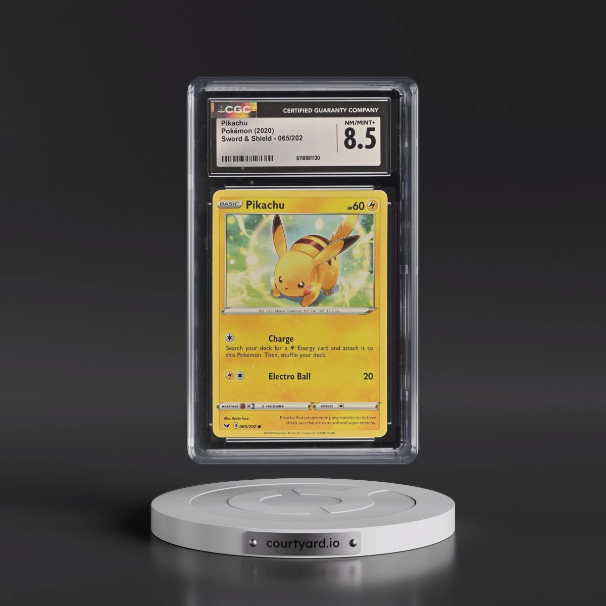 2020 Sword & Shield #065/202 Pikachu (CGC 8.5 NM-MT+)