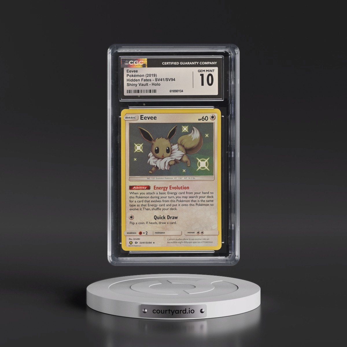 2019 Hidden Fates #SV41/SV94 Eevee - Shiny Vault Holo (CGC 10 GEM MINT)