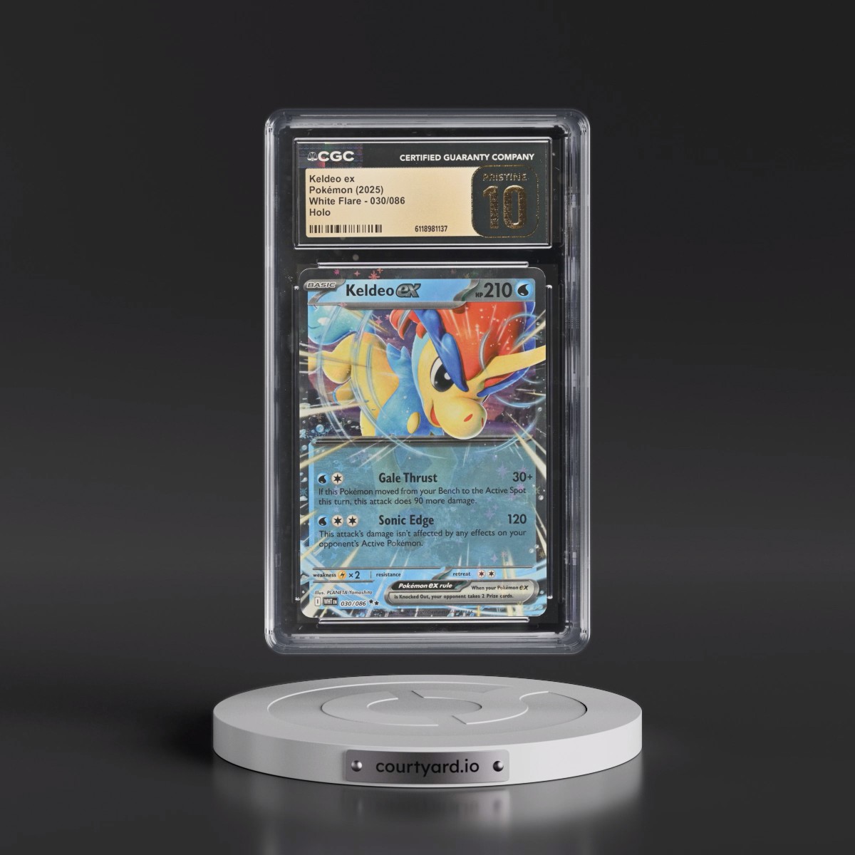 2025 White Flare - WHT EN #030/086 Keldeo ex - Holo (CGC 10 PRISTINE)