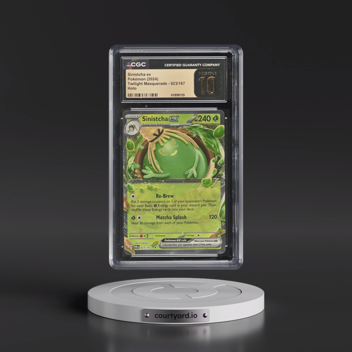 2024 Twilight Masquerade - TWM EN #023/167 Sinistcha ex - Holo (CGC 10 PRISTINE)
