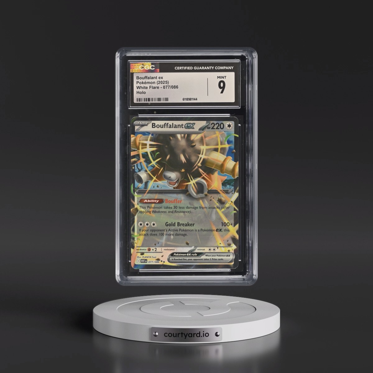 2025 White Flare - WHT EN #077/086 Bouffalant ex - Holo (CGC 9 MINT)