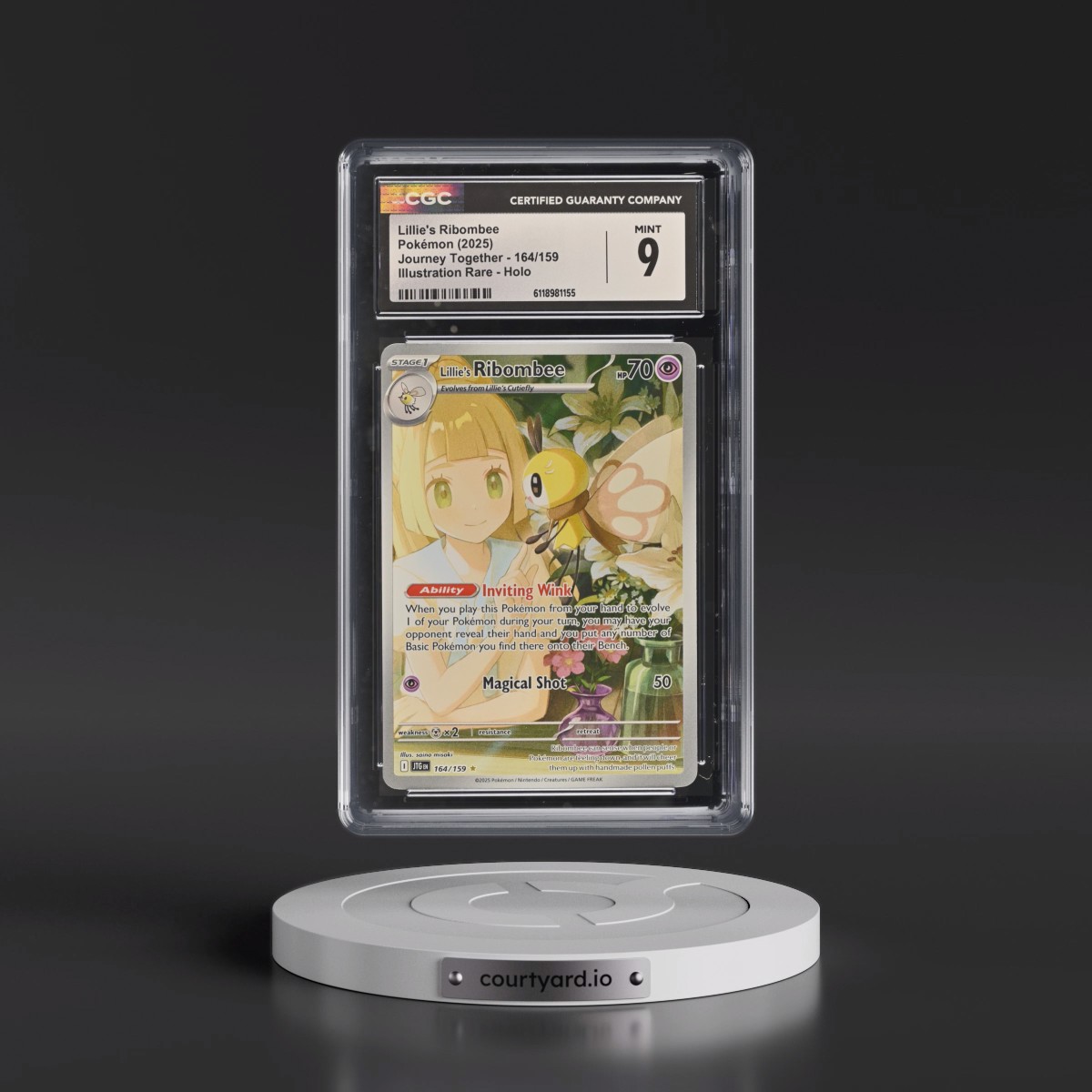 2024 Journey Together - JTG EN #164/159 Lillie's Ribombee - Illustration Rare Holo (CGC 9 MINT)