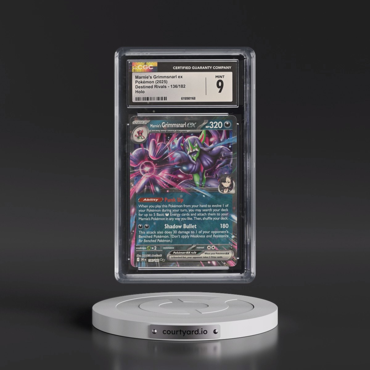 2025 Destined Rivals - DRI EN #136/182 Marnie's Grimmsnarl ex - Holo (CGC 9 MINT)