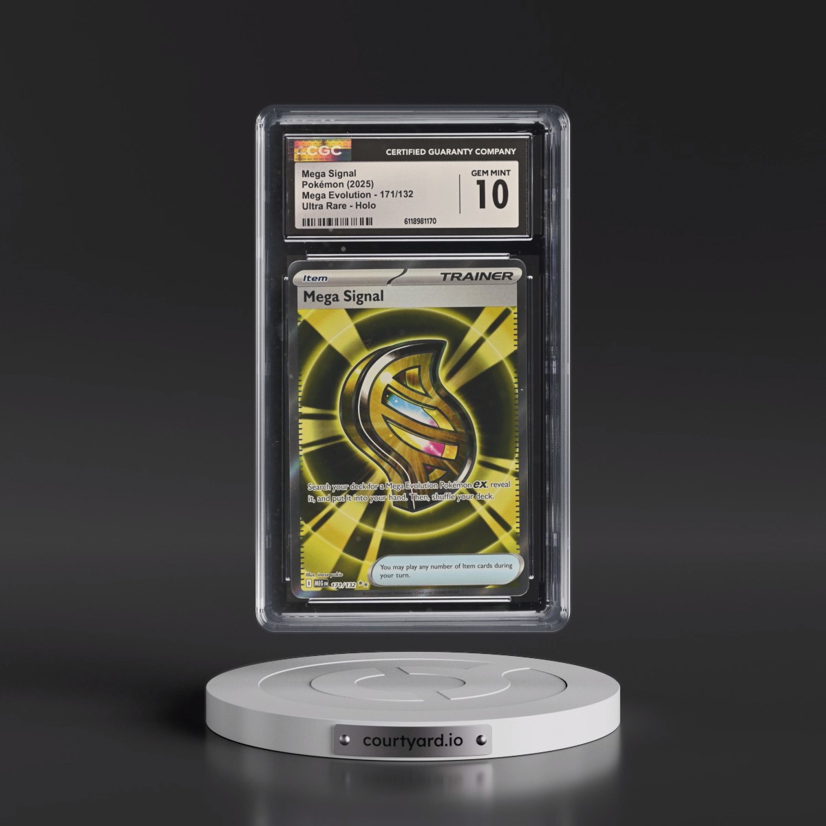 2025 Mega Evolution - MEG EN #171/132 Mega Signal - Ultra Rare Holo (CGC 10 GEM MINT)