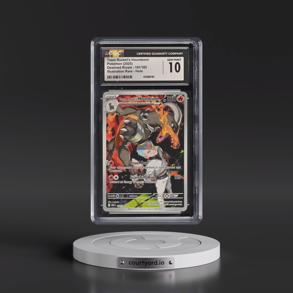 2025 Destined Rivals - DRI EN #191/182 Team Rocket's Houndoom - Illustration Rare Holo (CGC 10 GEM MINT)