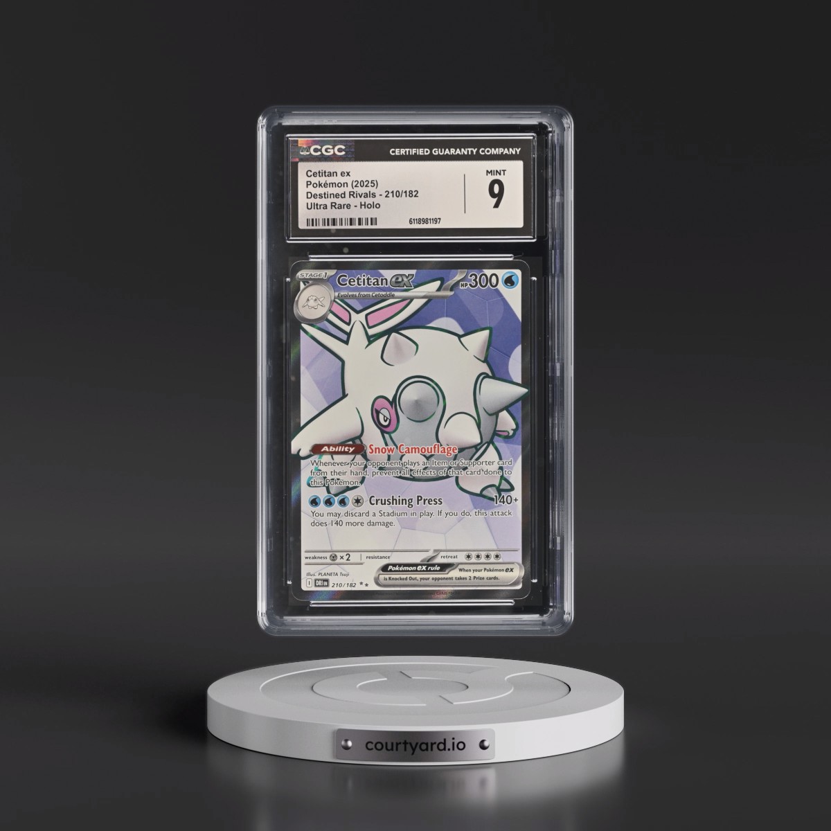 2025 Destined Rivals - DRI EN #210/182 Cetitan ex - Ultra Rare Holo (CGC 9 MINT)