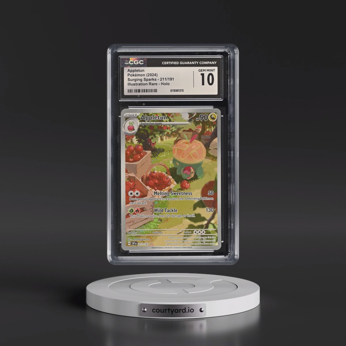 2024 Surging Sparks - SSP EN #211/191 Appletun - Illustration Rare Holo (CGC 10 GEM MINT)