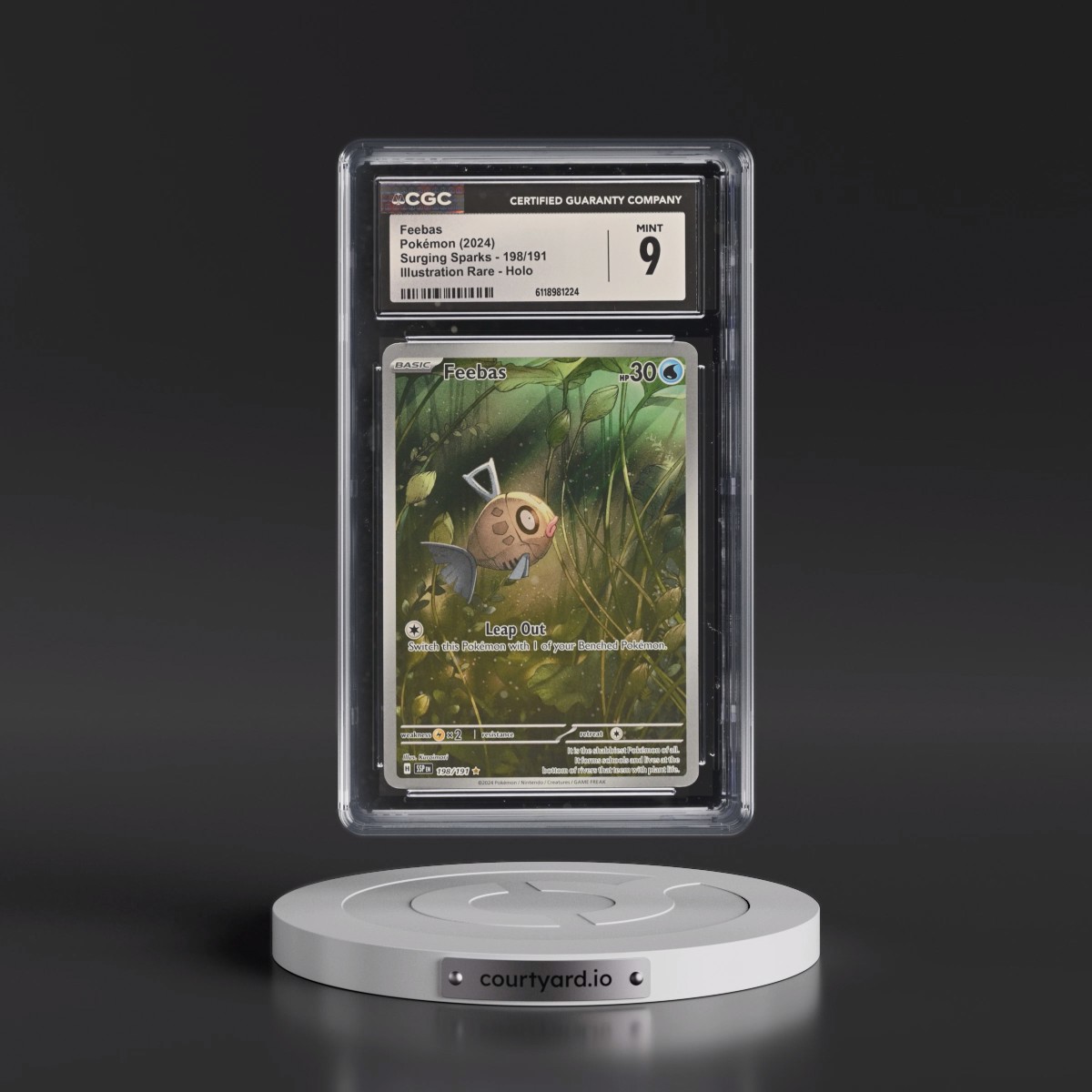 2024 Surging Sparks - SSP EN #198/191 Feebas - Illustration Rare Holo (CGC 9 MINT)