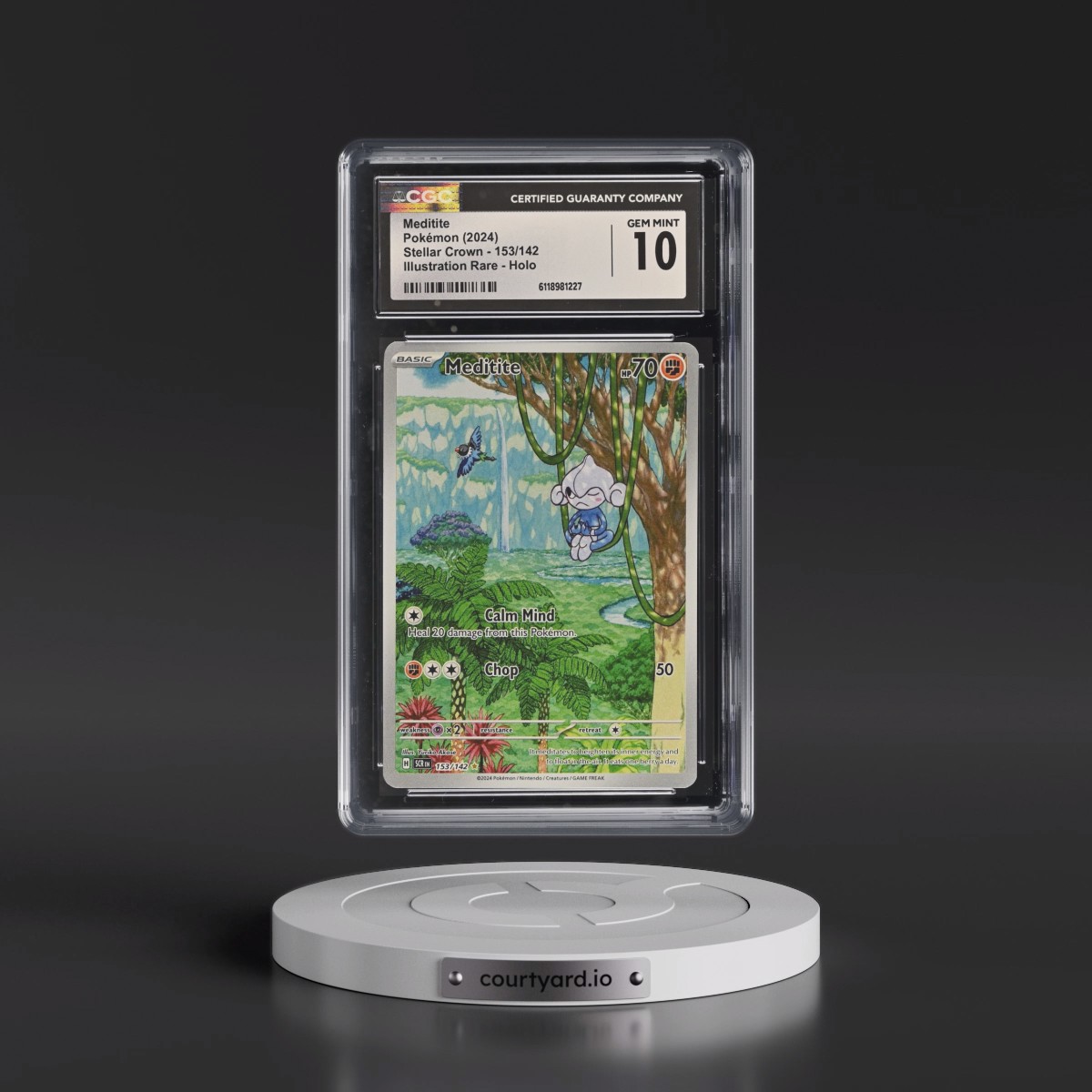 2024 Stellar Crown - SCR EN #153/142 Meditite - Illustration Rare Holo (CGC 10 GEM MINT)