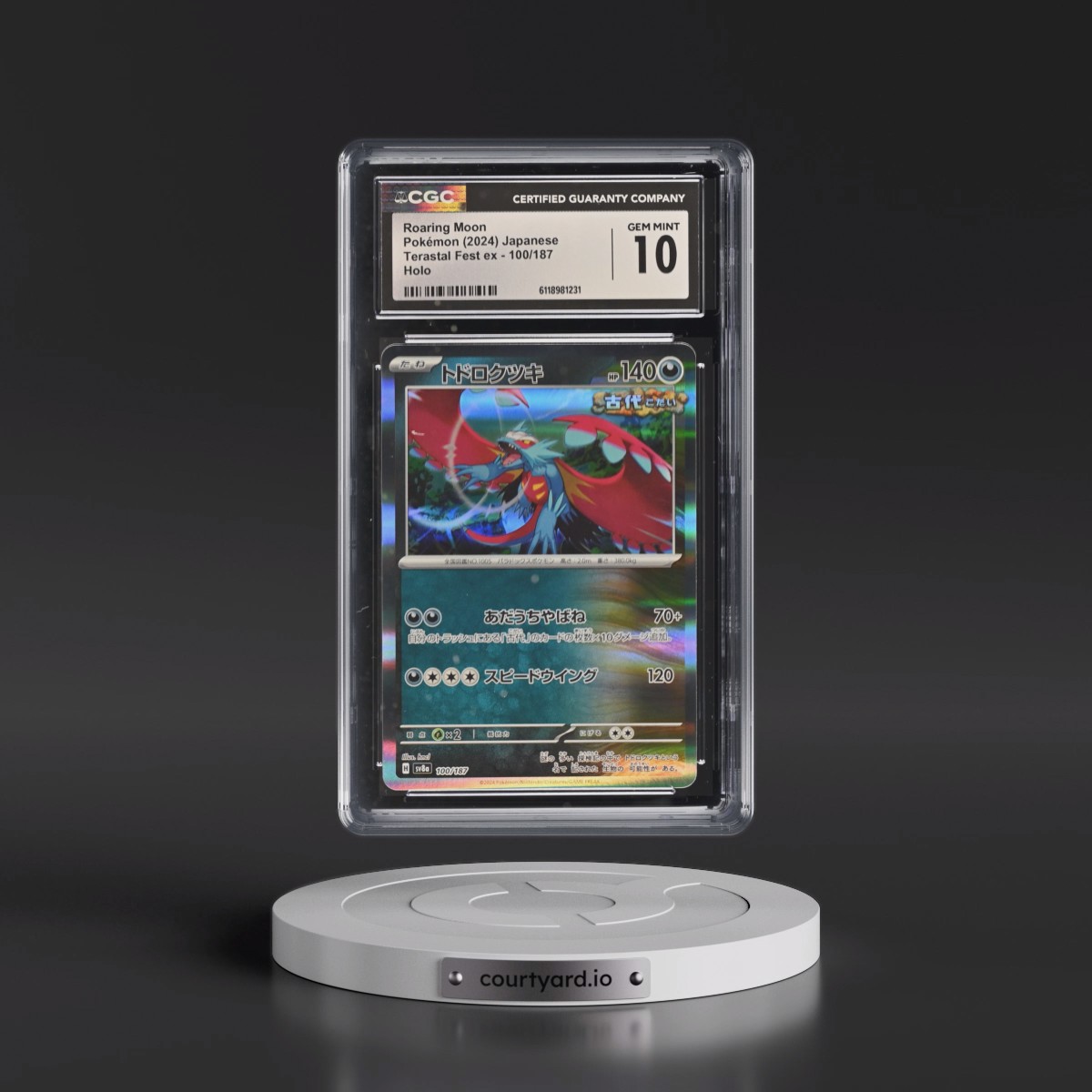2024 High Class Pack: Terastal Fest ex - sv8a #100/187 Roaring Moon - Holo (CGC 10 GEM MINT)