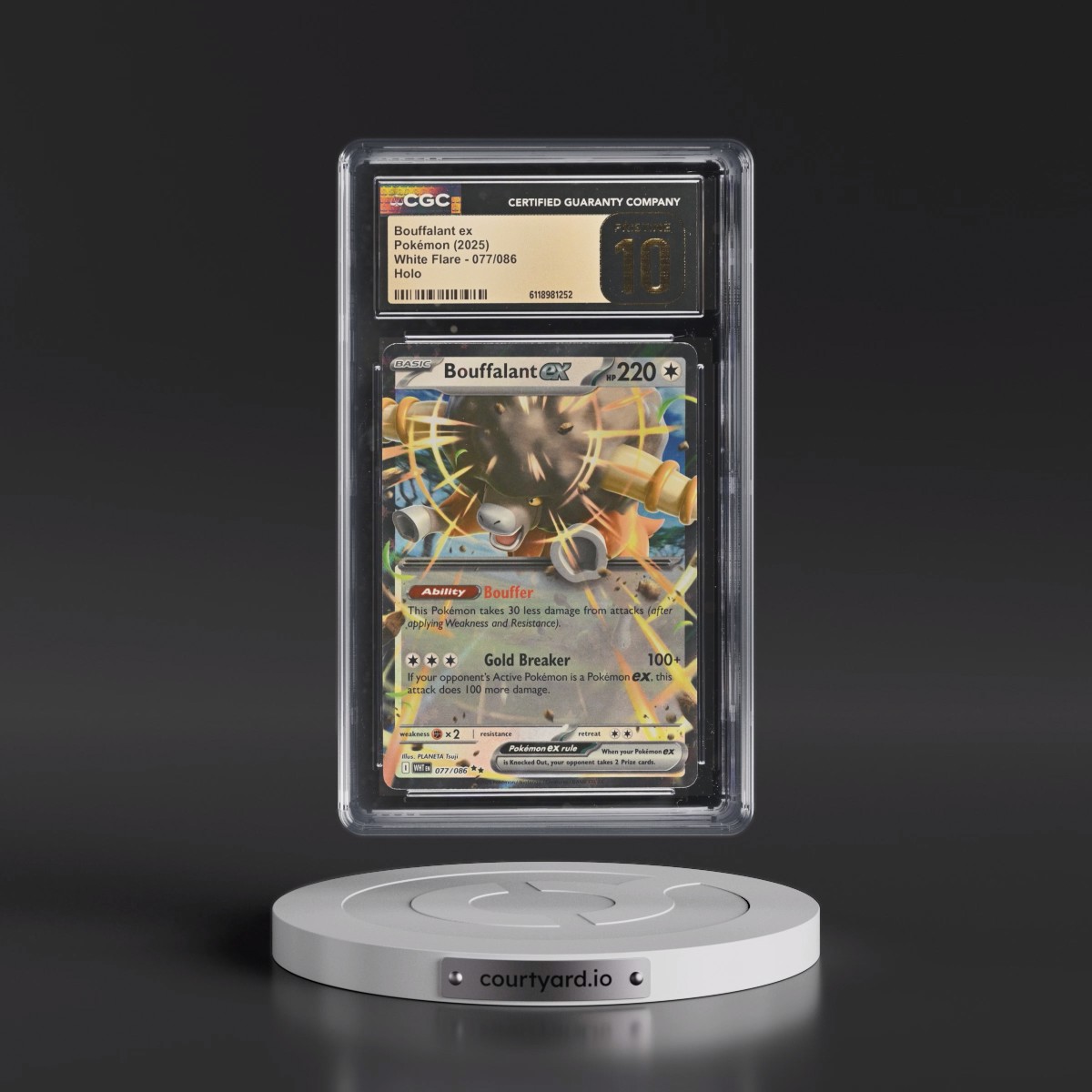 2025 White Flare - WHT EN #077/086 Bouffalant ex - Holo (CGC 10 PRISTINE)