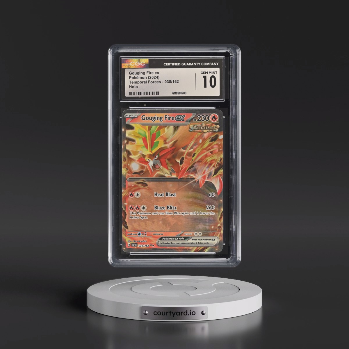 2023 Temporal Forces - TEF EN #038/162 Gouging Fire ex - Holo (CGC 10 GEM MINT)