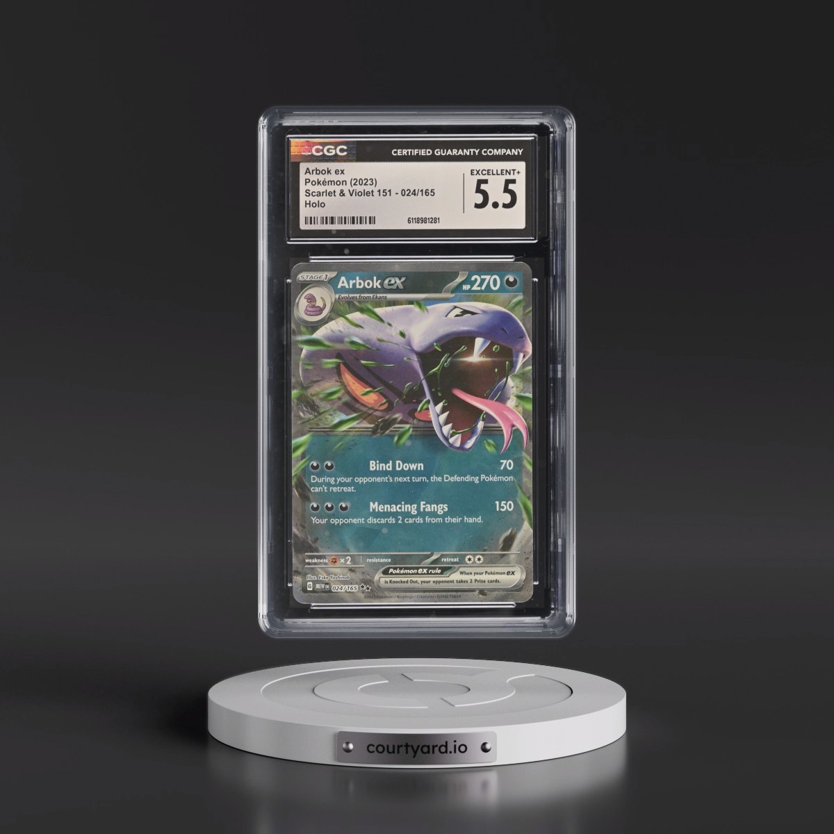 2023 Scarlet & Violet 151 - MEW EN #024/165 Arbok ex - Holo (CGC 5.5 EX+)