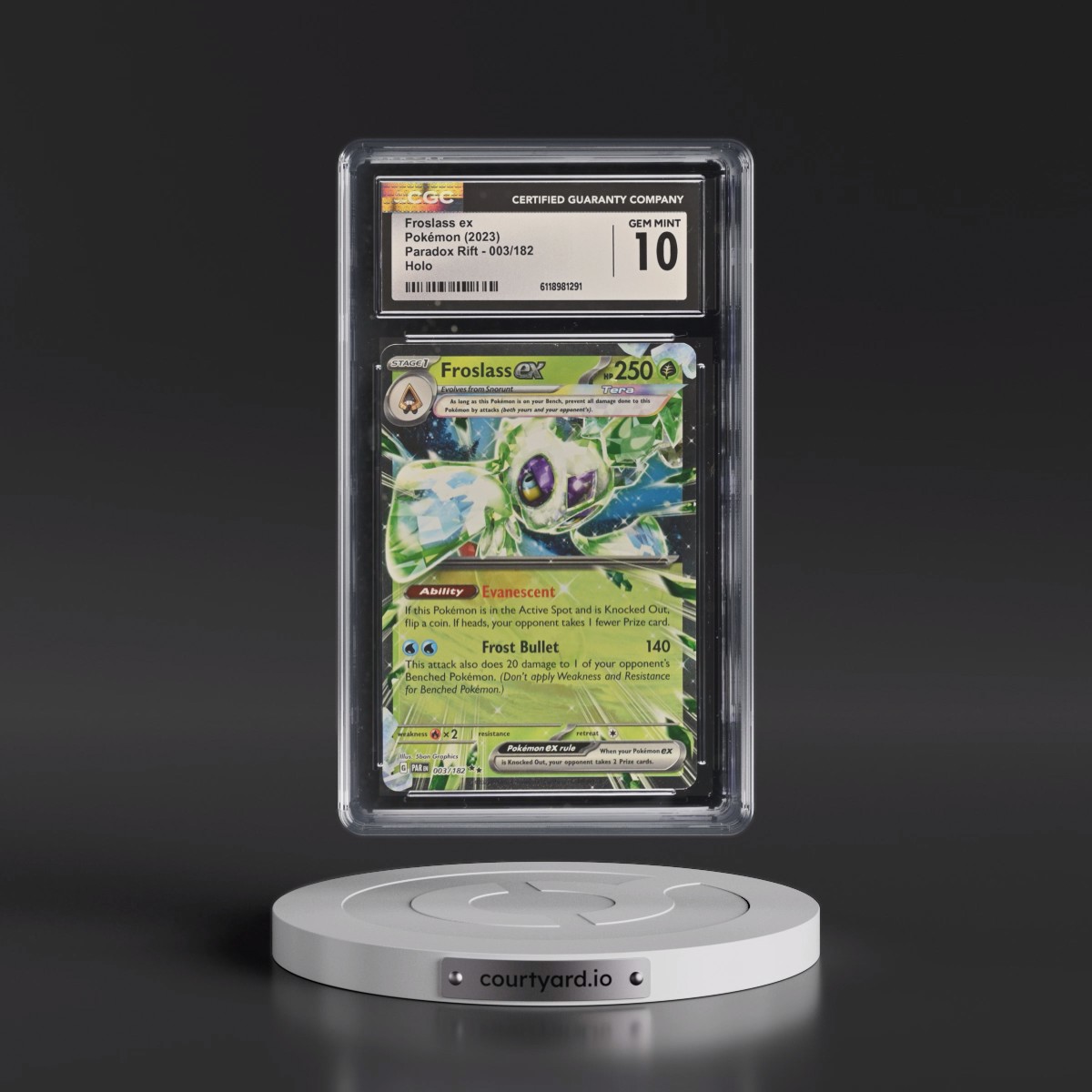 2023 Paradox Rift - PAR EN #003/182 Froslass ex - Holo (CGC 10 GEM MINT)