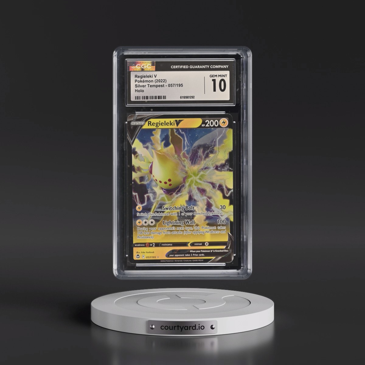 2022 Silver Tempest #057/195 Regieleki V - Holo (CGC 10 GEM MINT)