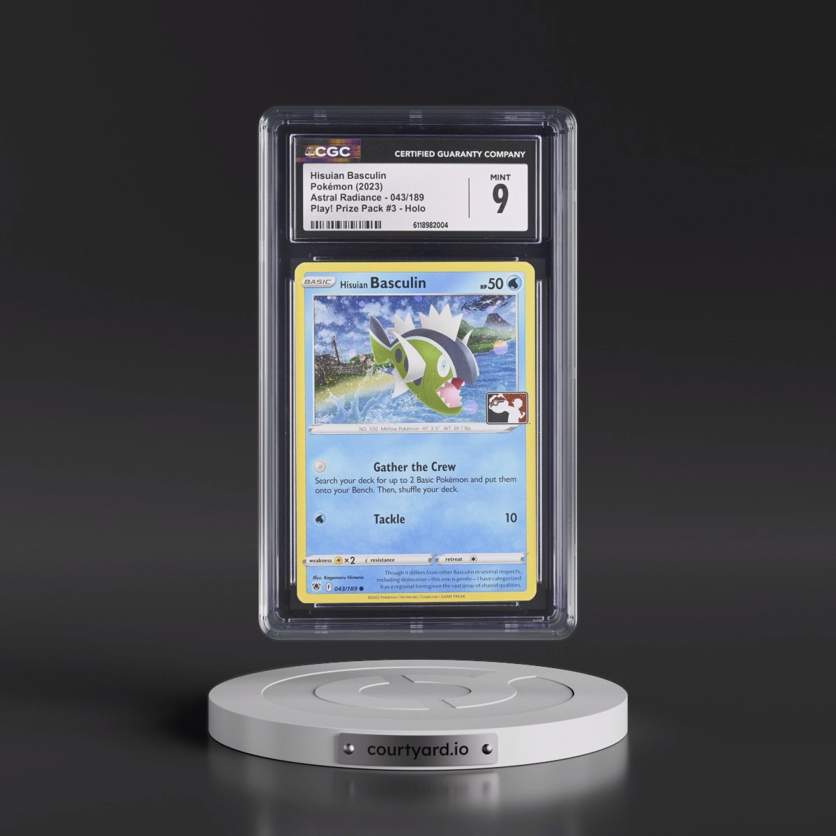 Astral Radiance Hisuian Basculin - Play! Pokémon Prize Pack (Cosmos Holo) Holo #043/189 CGC 9