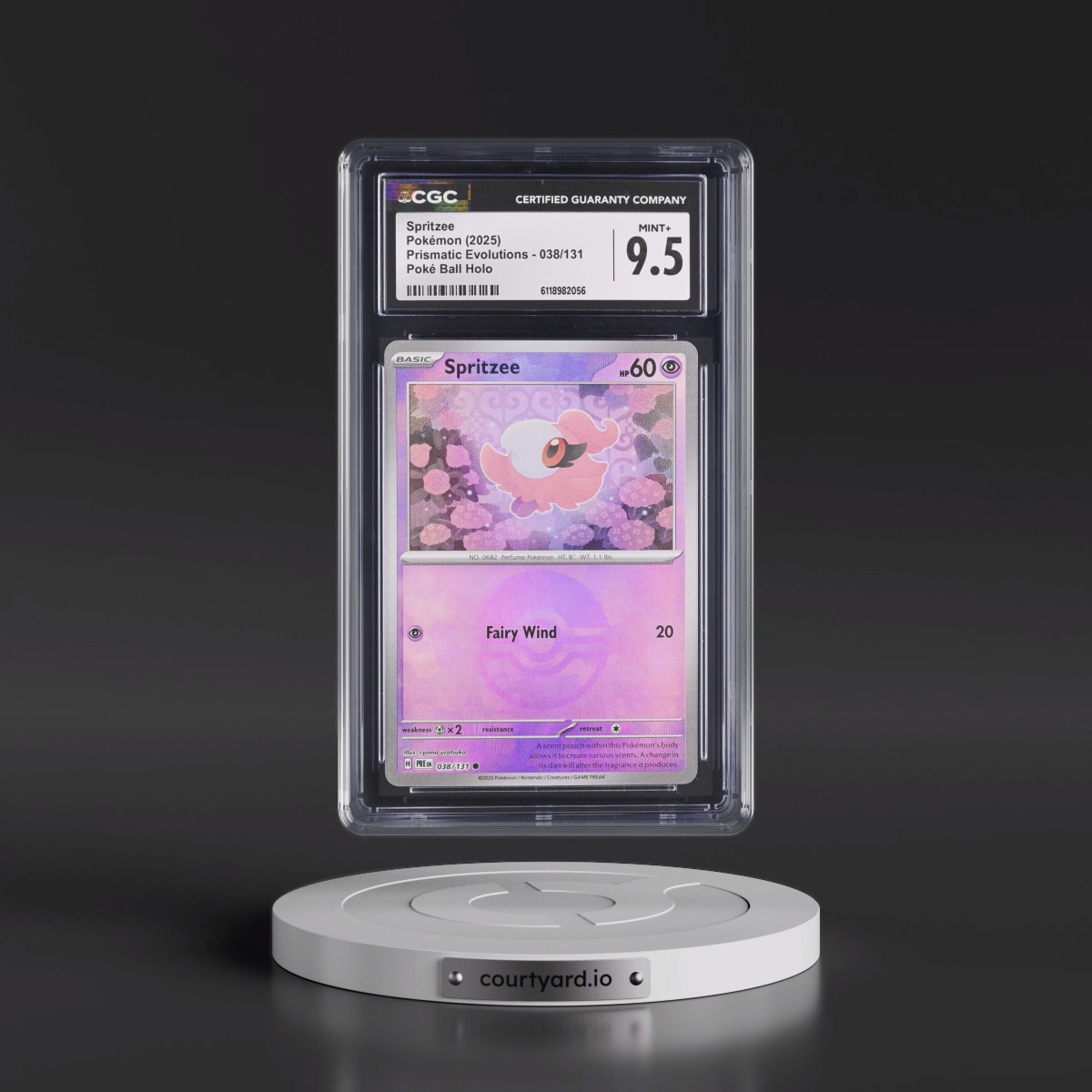 2024 Prismatic Evolutions - PRE EN #038/131 Spritzee - Poké Ball Holo (CGC 9.5 MINT+)