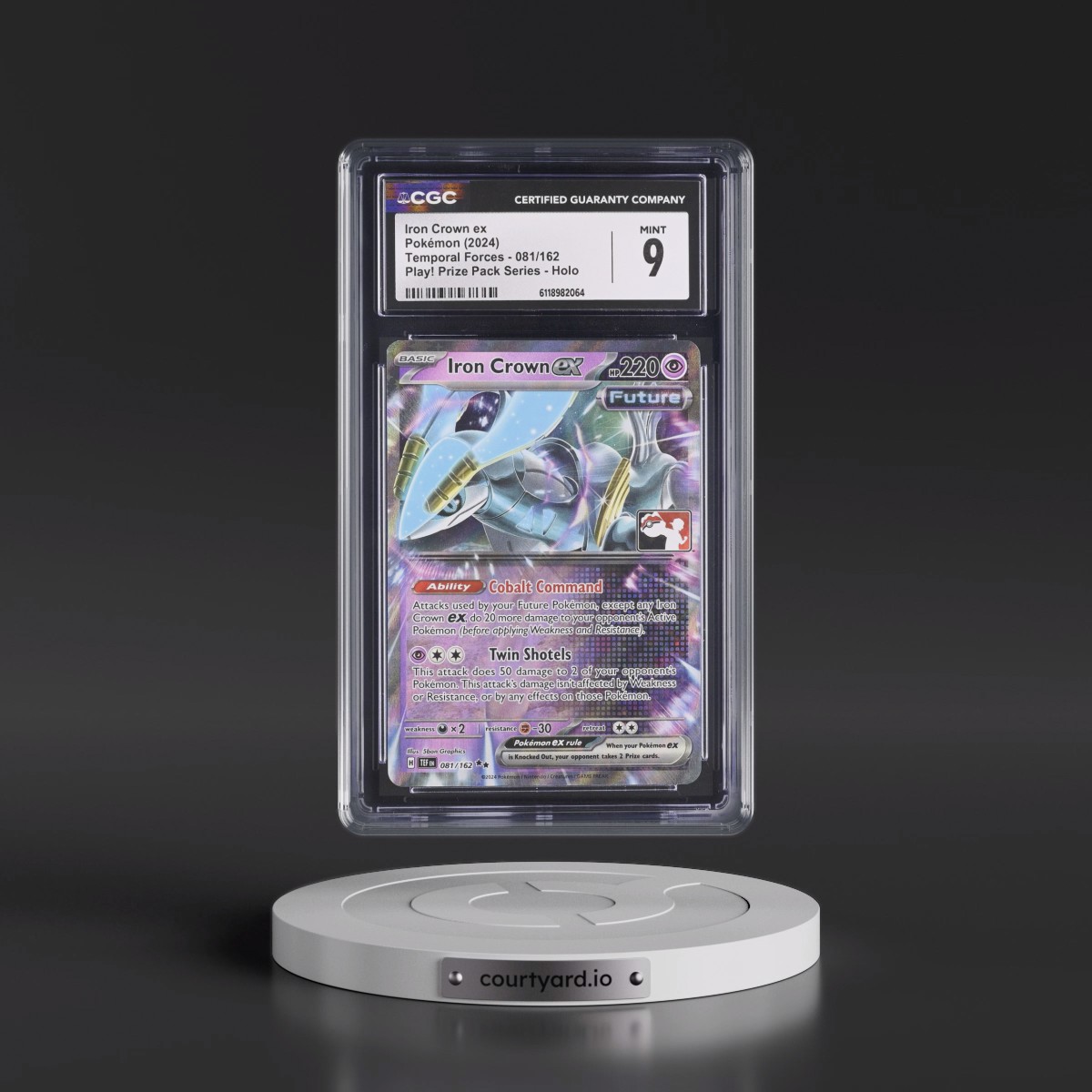 2023 Temporal Forces - TEF EN #081/162 Iron Crown ex - Play! Pokémon Prize Pack Series Holo (CGC 9 MINT)