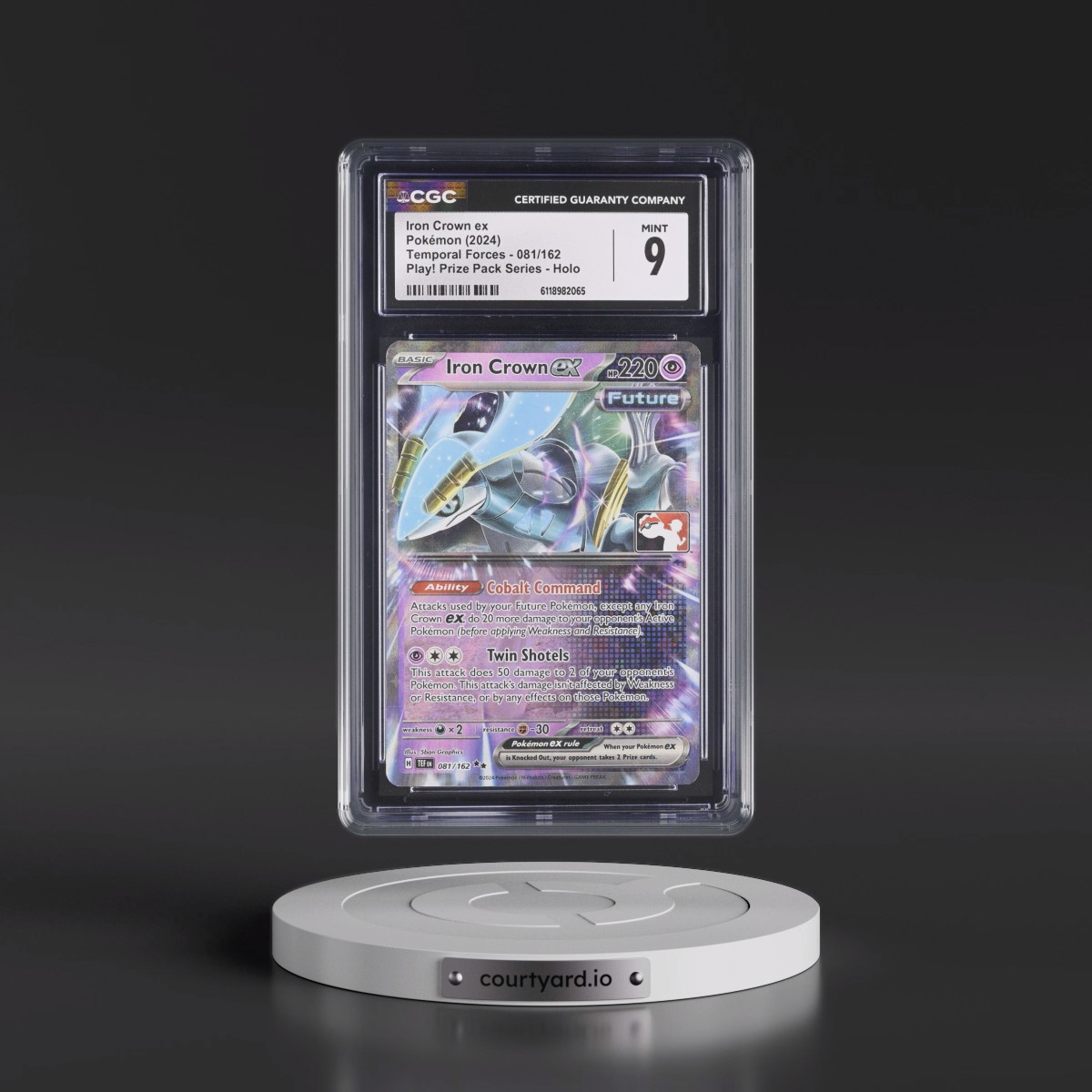 2023 Temporal Forces - TEF EN #081/162 Iron Crown ex - Play! Pokémon Prize Pack Series Holo (CGC 9 MINT)