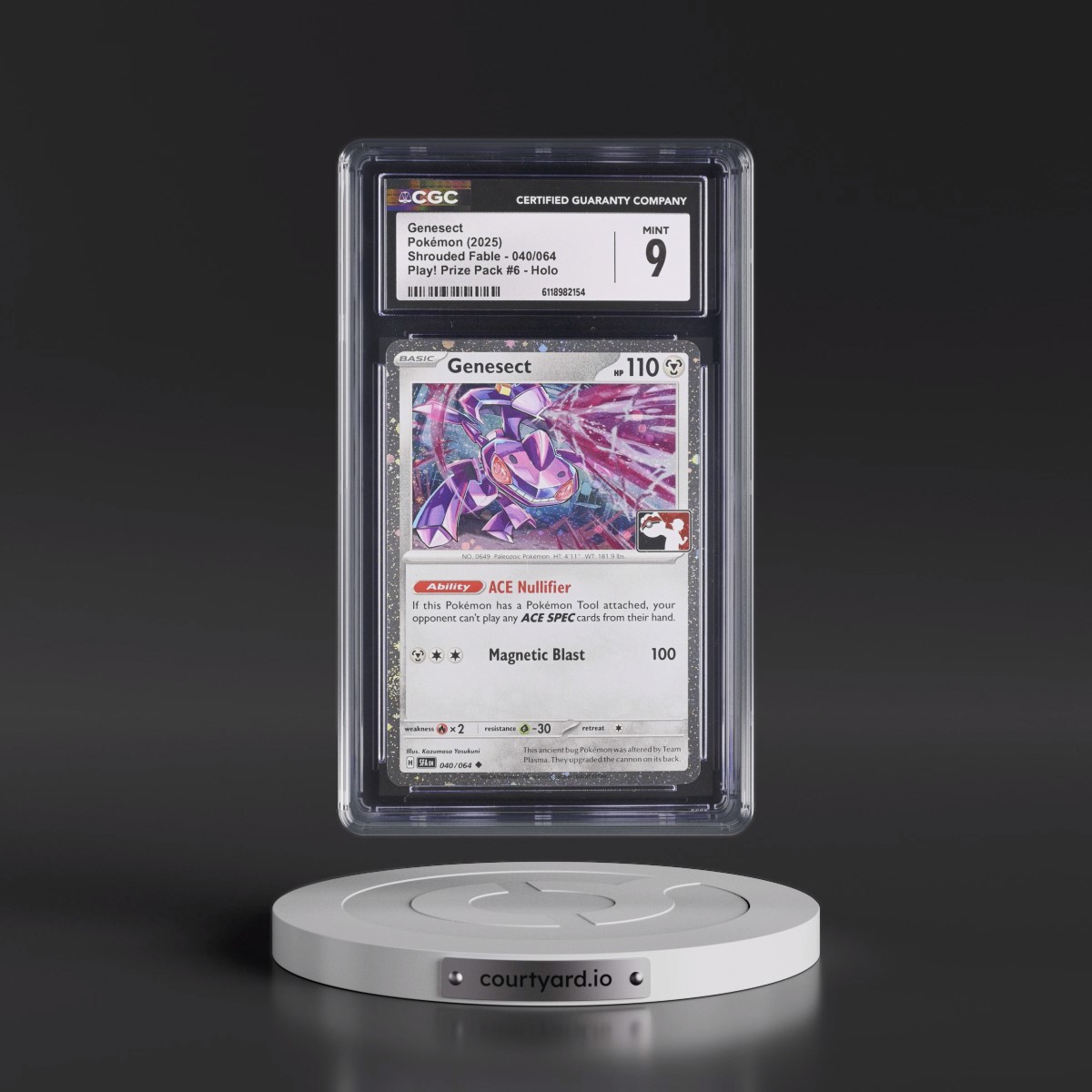 2023 Shrouded Fable - SFA EN #040/064 Genesect - Play! Pokémon Prize Pack #6 (Cosmos Holo) Holo (CGC 9 MINT)