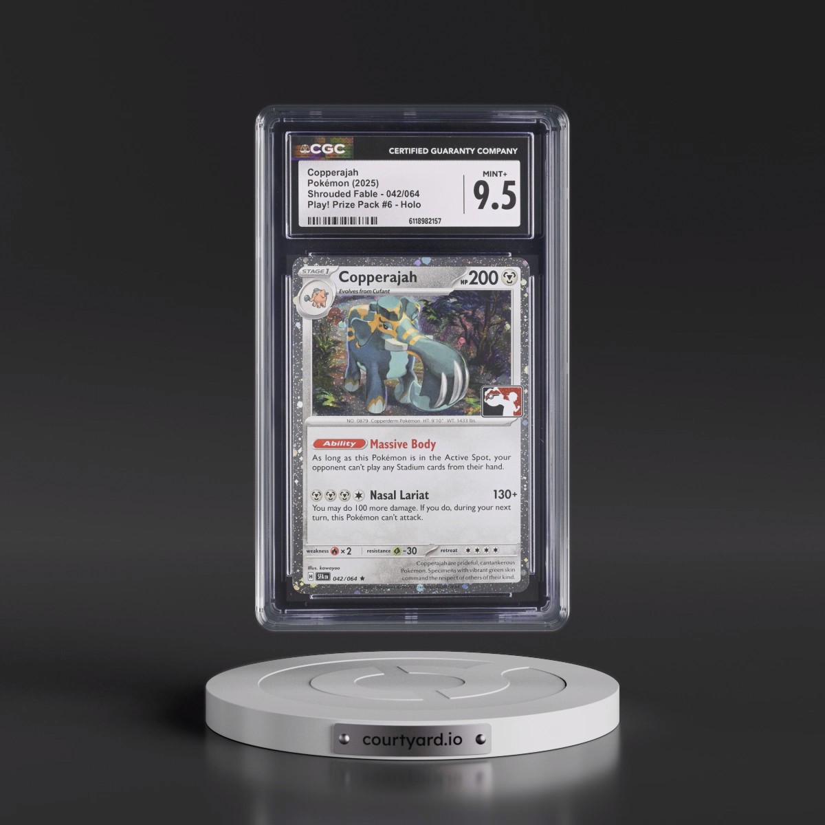 2023 Shrouded Fable - SFA EN #042/064 Copperajah - Play! Pokémon Prize Pack #6 Holo (CGC 9.5 MINT+)