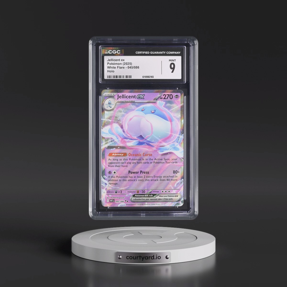 2025 White Flare - WHT EN #045/086 Jellicent ex - Holo (CGC 9 MINT)