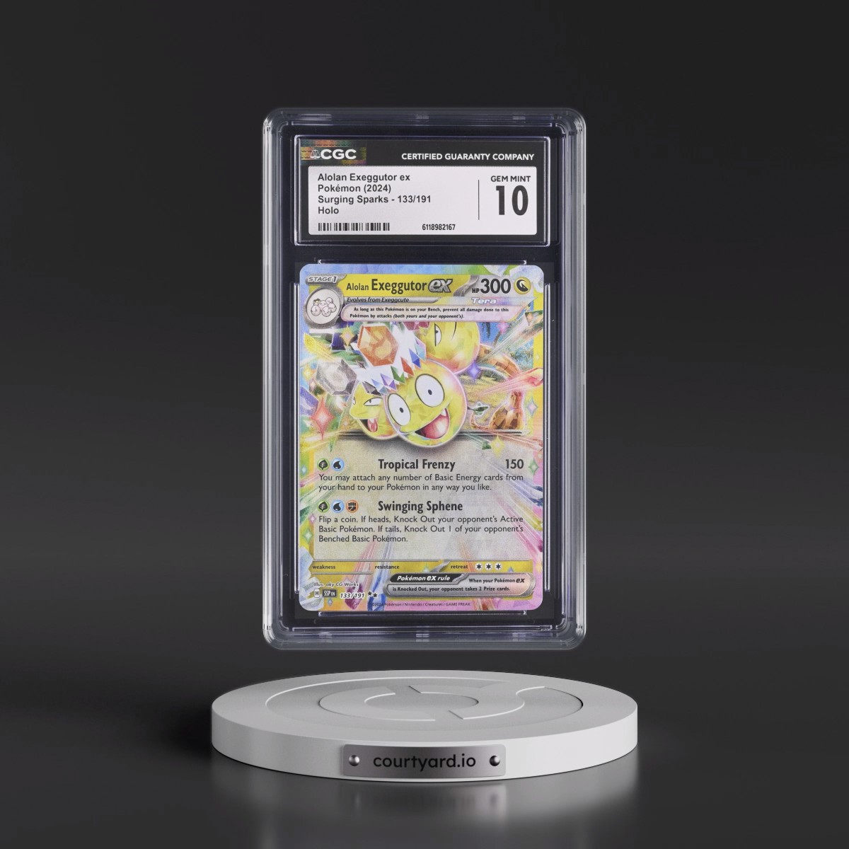 2024 Surging Sparks - SSP EN #133/191 Alolan Exeggutor ex - Holo (CGC 10 GEM MINT)