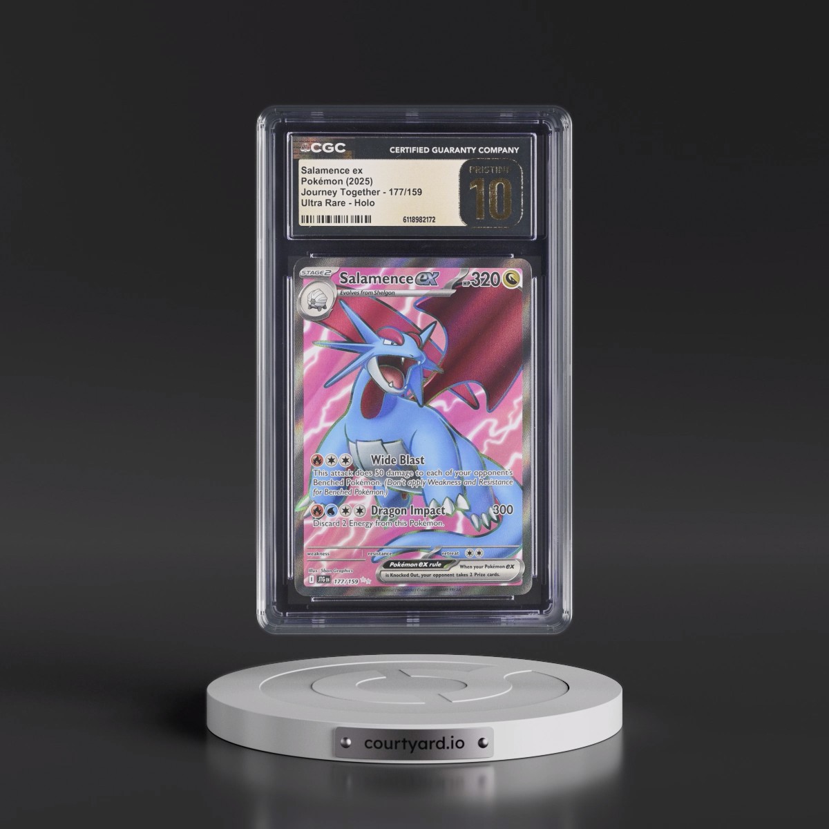2024 Journey Together - JTG EN #177/159 Salamence ex - Ultra Rare Holo (CGC 10 PRISTINE)