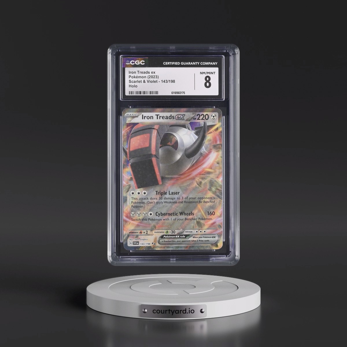 2023 Scarlet & Violet #143/198 Iron Treads ex - Holo (CGC 8 NM-MT)
