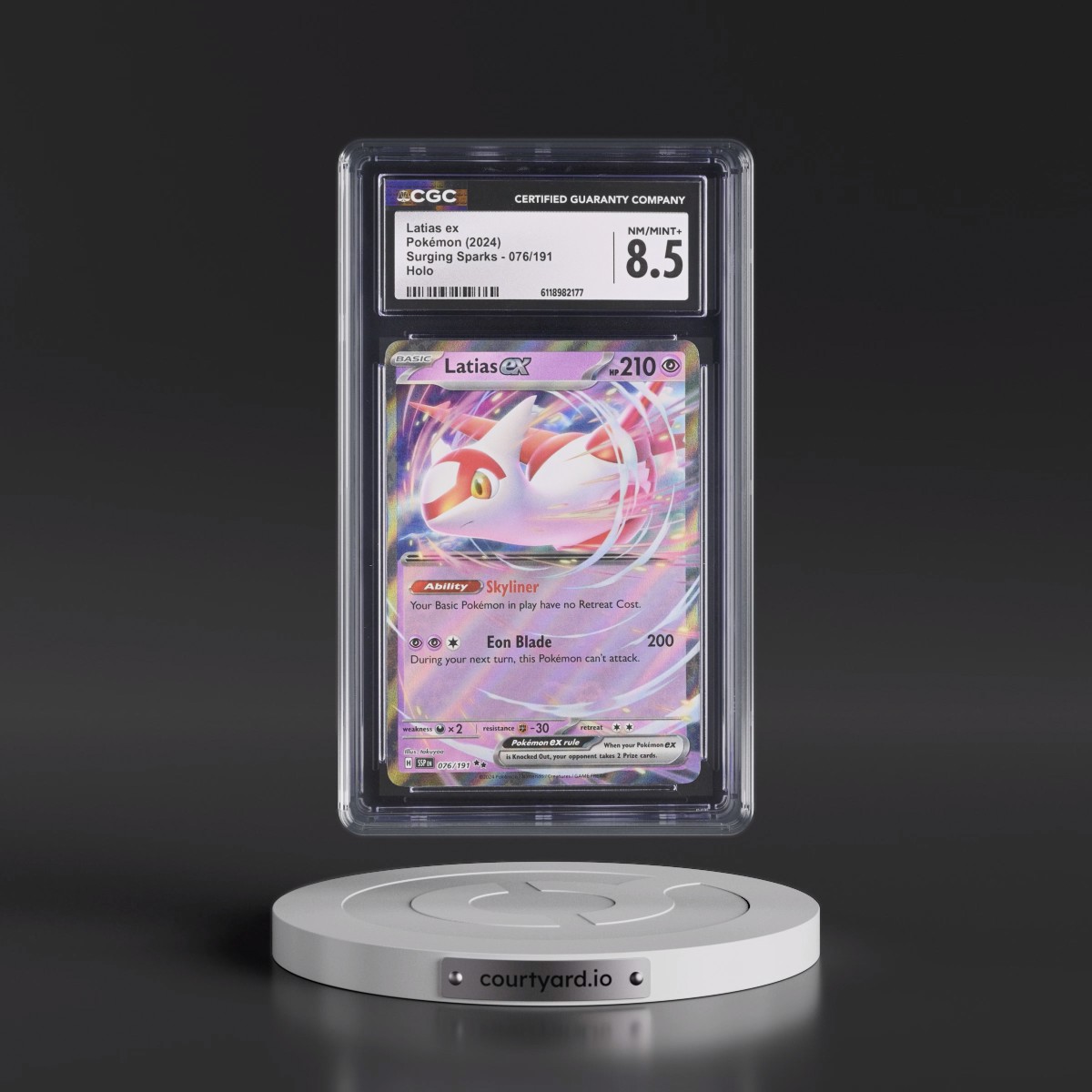 2024 Surging Sparks - SSP EN #076/191 Latias ex - Holo (CGC 8.5 NM-MT+)